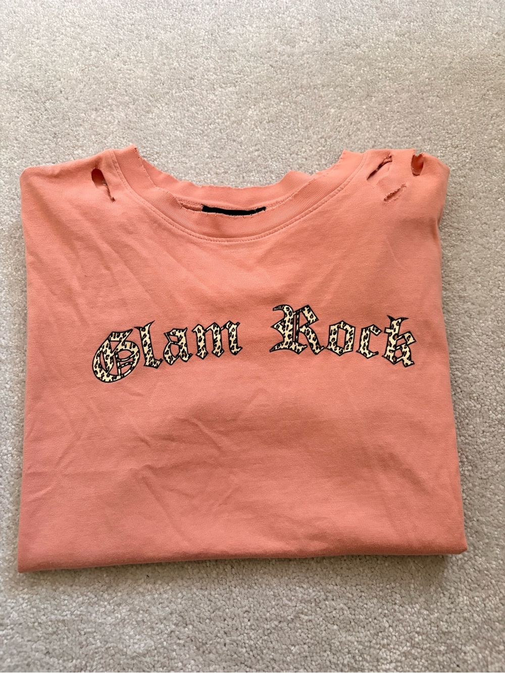 Forever 21 Coral Pink 'Glam Rock' Graphic Tee